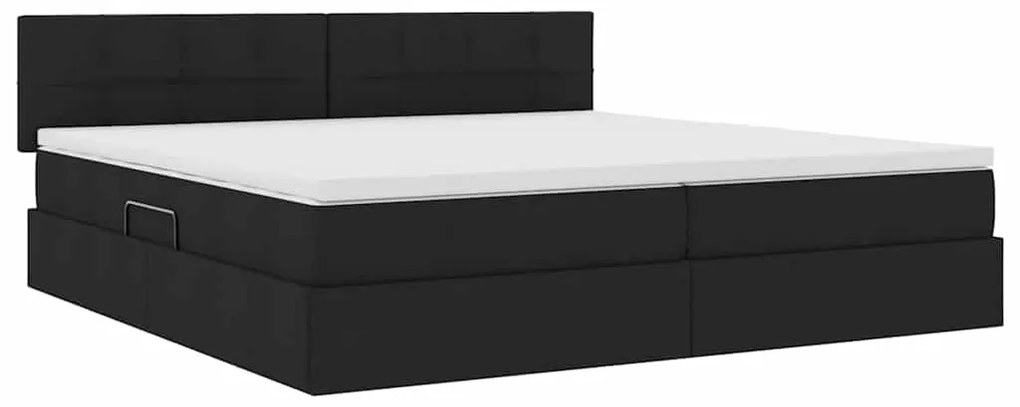 vidaXL Κρεβάτι με αποθηκευτικό χώρο και στρώμα Μαύρο 200 x 200 cm