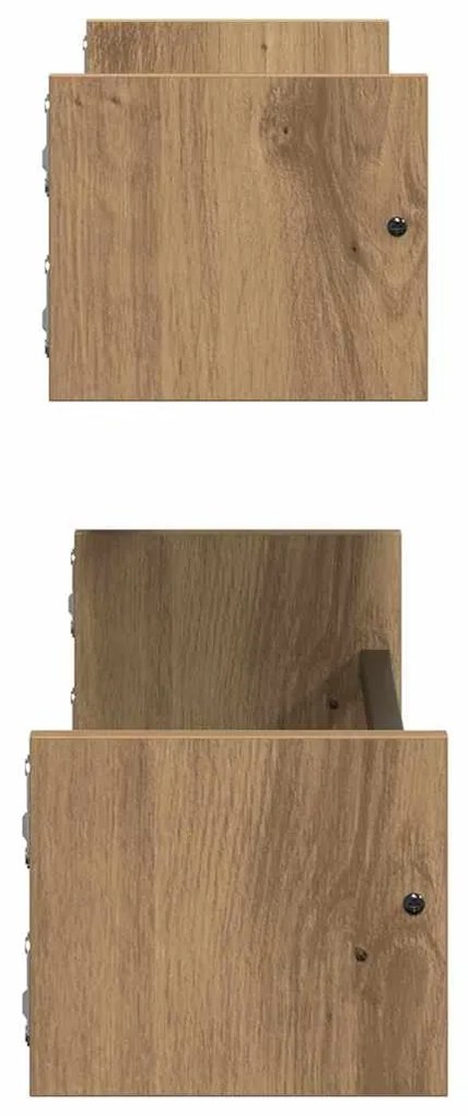 vidaXL Ράφι Τοίχου με ράφι 2 pcs artisan δρυς 60 x 16 x 14 cm
