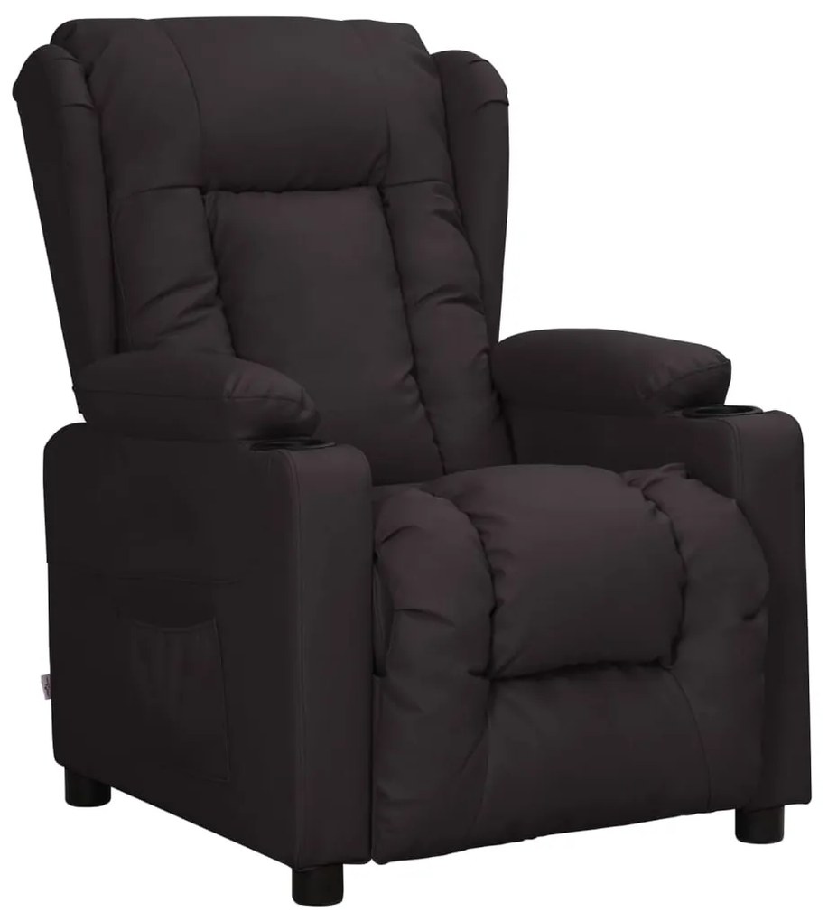 vidaXL Πολυθρόνα Ανακλινόμενη Μαύρη από Συνθετικό Δέρμα