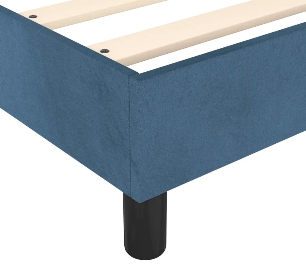 Κρεβάτι Boxspring με Στρώμα Σκούρο Μπλε 160x200 εκ. Βελούδινο - Μπλε