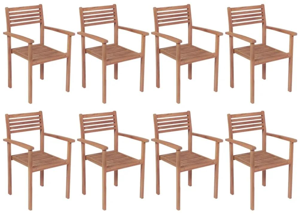 3072599 vidaXL Καρέκλες Κήπου Στοιβαζόμενες 8 τεμ. από Μασίφ Ξύλο Teak Καφέ, 1 Τεμάχιο