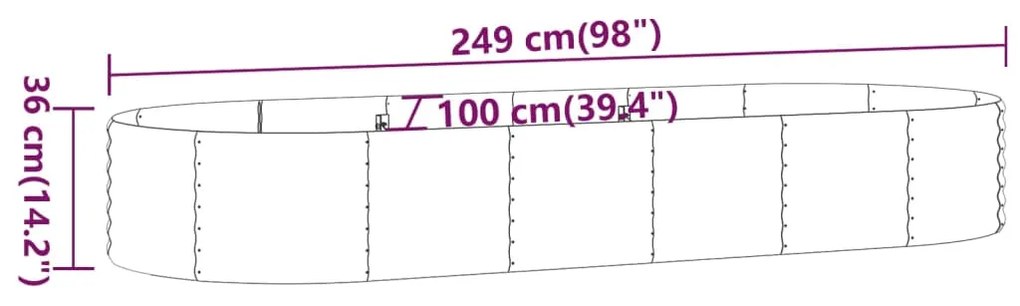 ΖΑΡΝΤΙΝΙΕΡΑ ΠΡΑΣΙΝΗ 249X100X36ΕΚ ΑΤΣΑΛΙ ΜΕ ΗΛΕΚΤΡ. ΒΑΦΗ ΠΟΥΔΡΑΣ 318993