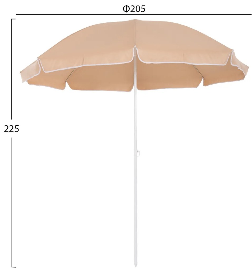 ΟΜΠΡΕΛΑ ΘΑΛΑΣΣΗΣ RANDALL 8 FIBERGLASS ΑΚΤΙΝΕΣ 2.20μ HM6015.04 MOKA