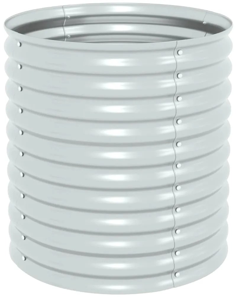 vidaXL Ζαρντινιέρα Υπερυψωμένη Ασημί 80x80x81 εκ. Γαλβανισμ. Χάλυβας