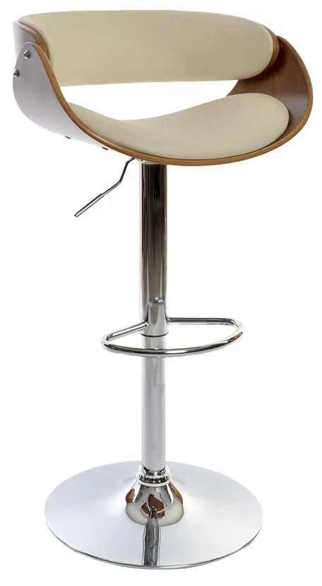 Σκαμπό DKD Home Decor Καφέ Κρεμ Kαρυδιά 54 x 53 x 101,5 cm