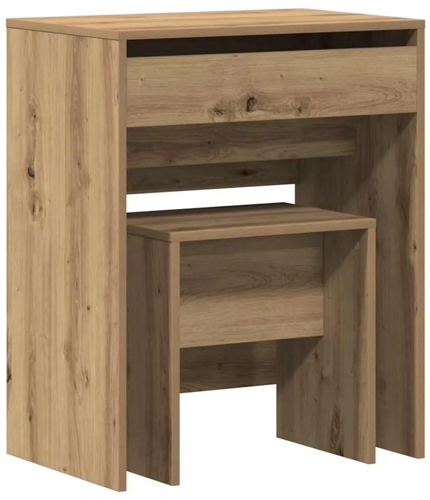 vidaXL Τραπέζι ντυσίματος με συρτάρι artisan δρυς 60 x 40 x 75 cm