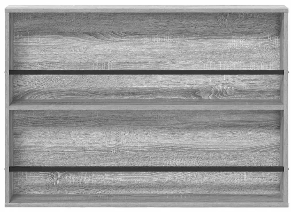 vidaXL Ράφι Περιοδικών με ράφι 2 pcs Γκρίζο Σονομα 100 x 12 x 70 εκ
