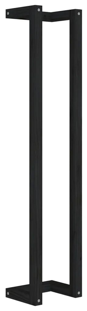 vidaXL Πετσετοκρεμάστρα Μαύρο 23x18x110 εκ. από Μασίφ Ξύλο Πεύκου