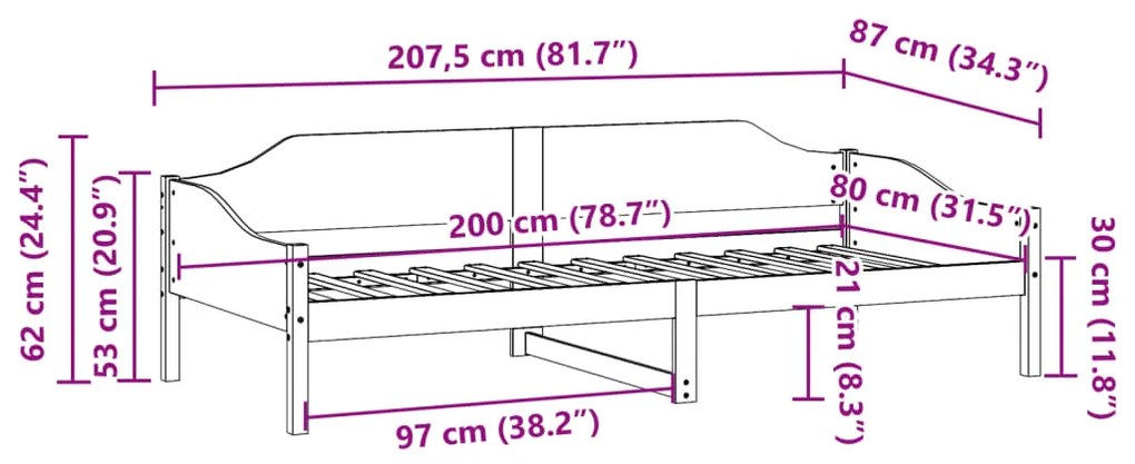 ΣΚΕΛΕΤΟΣ ΚΡΕΒ. ΧΩΡΙΣ ΣΤΡΩΜΑ ΚΑΦΕ 80X200 ΕΚ. ΜΑΣΙΦ ΞΥΛΟ ΠΕΥΚΟΥ 850913