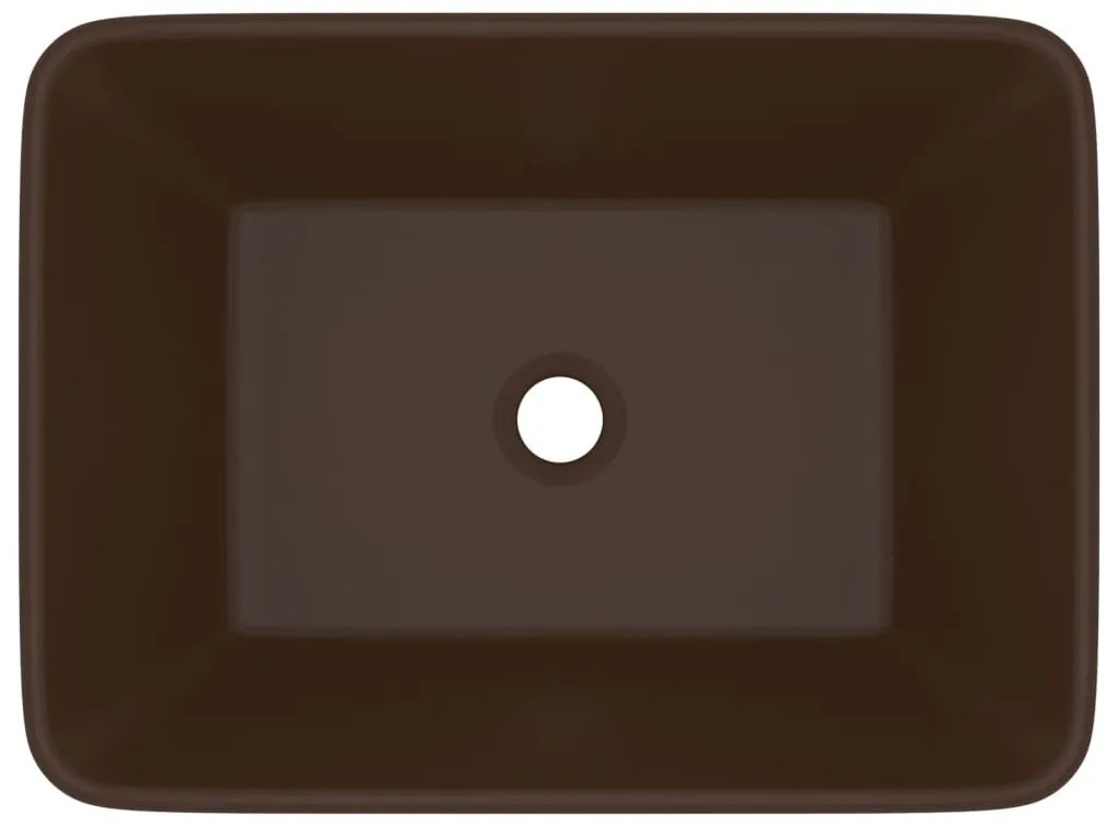 Νιπτήρας Πολυτελής Σκούρο Καφέ Ματ 41 x 30 x 12 εκ. Κεραμικός - Καφέ