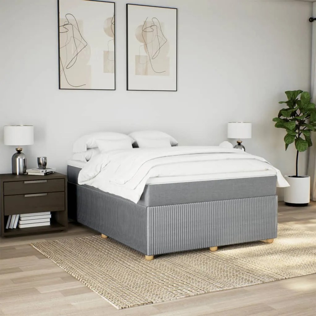 ΚΡΕΒΑΤΙ BOXSPRING ΜΕ ΣΤΡΩΜΑ ΑΝΟΙΧΤΟ ΓΚΡΙ 140X190 ΕΚ. ΥΦΑΣΜΑΤΙΝΟ 3285567