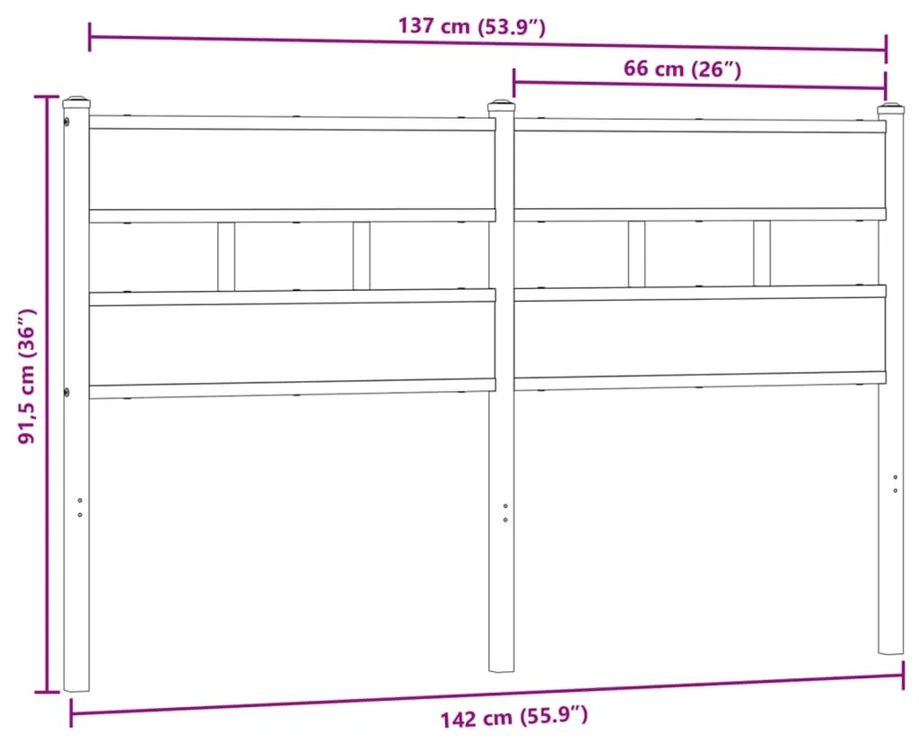 vidaXL Κεφαλάρι Καπνιστή Δρυς 135 εκ. Σιδερένιο/Επεξεργασμένο Ξύλο