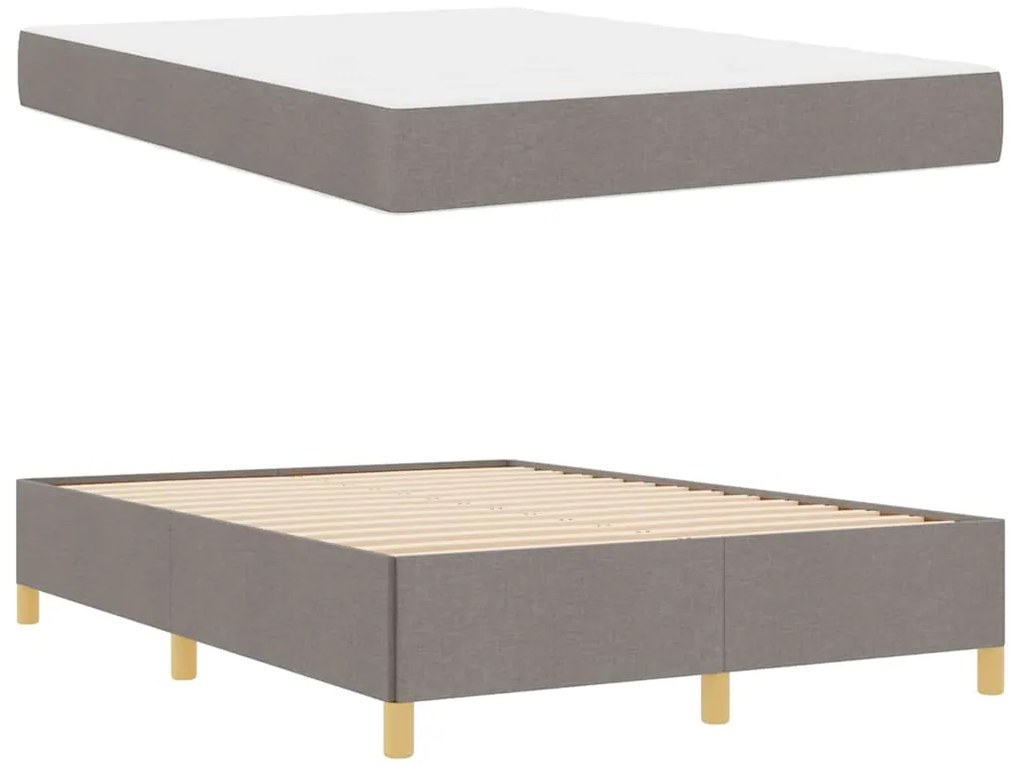 vidaXL Κρεβάτι με ελατήρια Ταμπά και Λευκό 160 x 200 cm ύφασμα