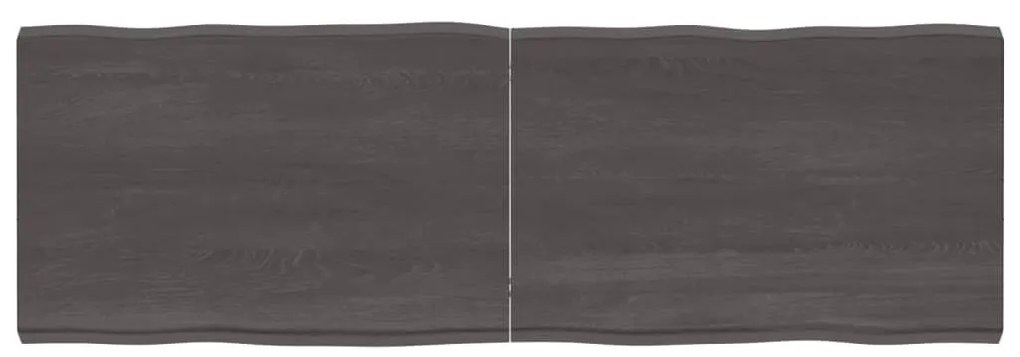 Επιφ Τραπεζιού Αν Καφέ 180x60x(2-6)εκ.Ακατέργ. Μασίφ Ξύλο Δρυός - Καφέ