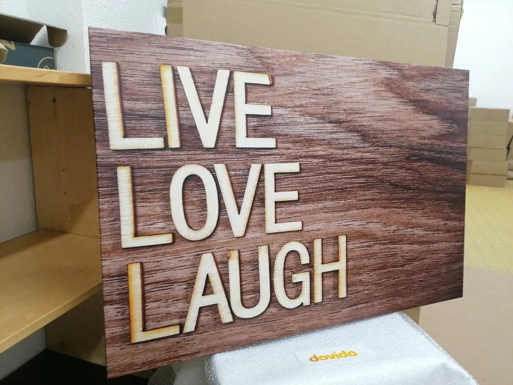 Εικόνα με λέξεις - Live Love Laugh - 60x40