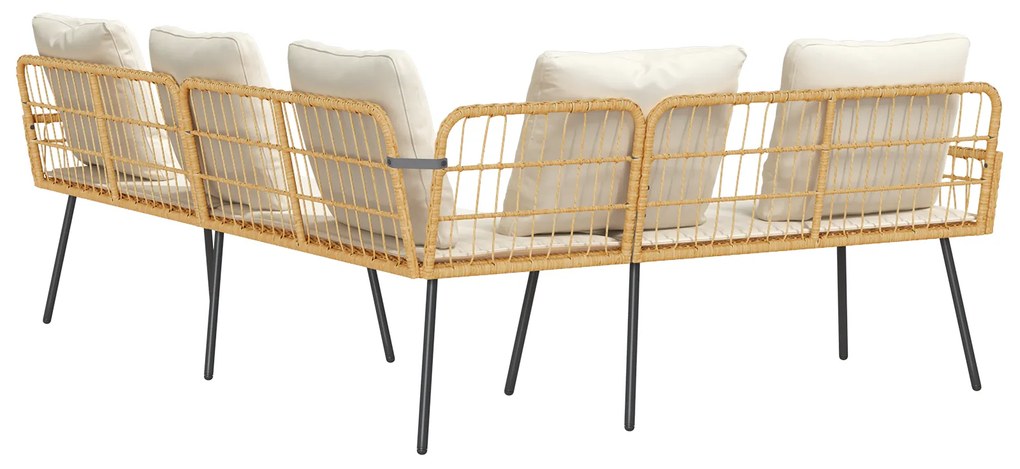 vidaXL Καναπές Σε Σχήμα L Φυσικός 231x173x78 cm Από Πολυ Ρατάν