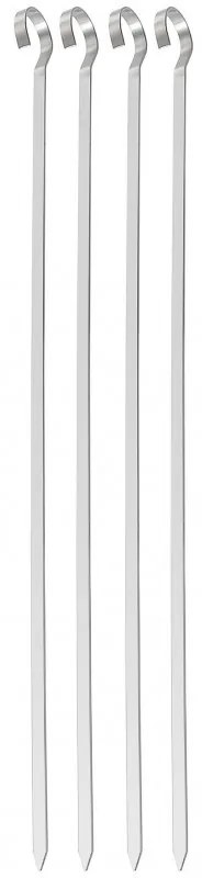 Σετ από 4 χαλύβδινα σουβλάκια Kinghoff KH 1914, 36 cm, Αιχμηρή άκρη, Λαβή με καμπύλη, Inox