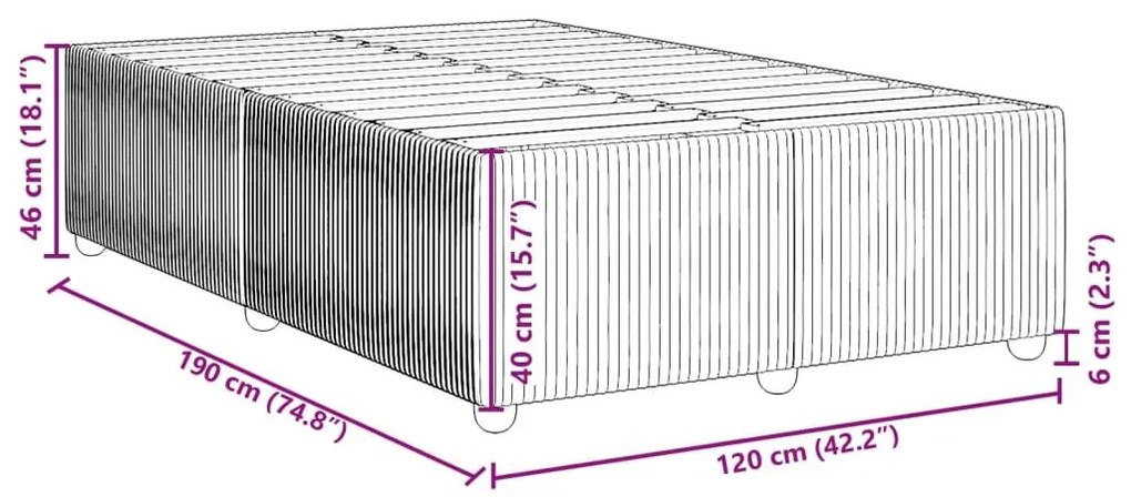 Σκελετός Κρεβατιού Χωρίς Στρώμα Αν. Γκρι 120x190 εκ. Βελούδινο - Γκρι