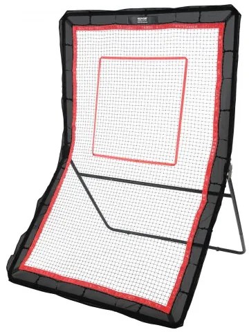 VEVOR Lacrosse Rebounder for Backyard, 5x7 Ft Volleyball Bounce Back Net, Pitchback Throwback Baseball Softball Return Training Screen, Adjustable Angle Shooting Practice Training Wall with Target
