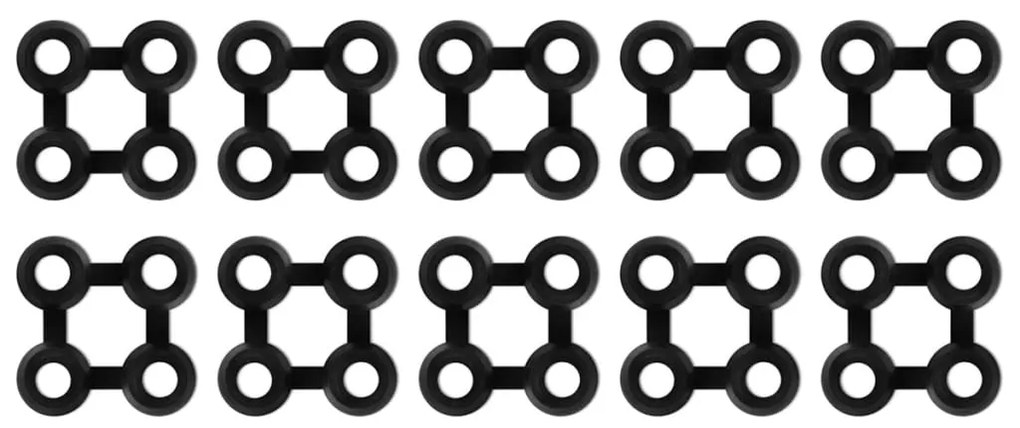 vidaXL Συνδετήρες Χαλιών 10 τεμ. Μαύρα από Καουτσούκ