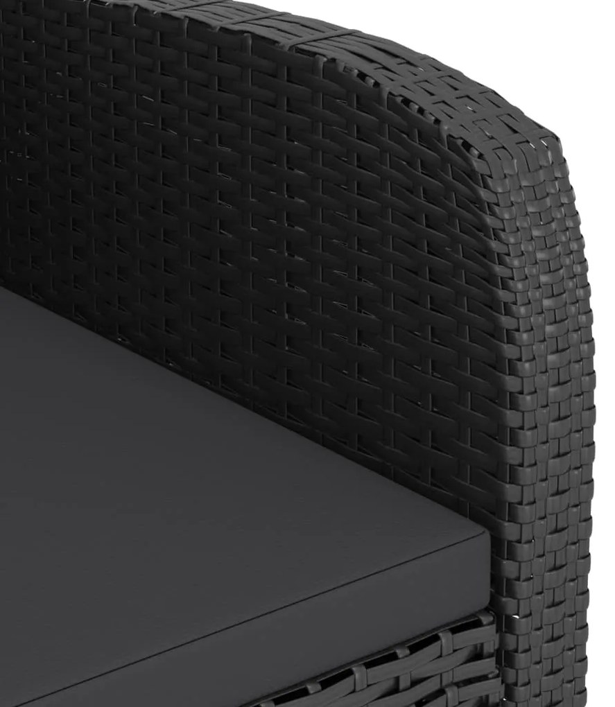 vidaXL Σετ Τραπεζαρίας Εξ. Χώρου 11 τεμ Μαύρο Συνθ. Ρατάν με Μαξιλάρια