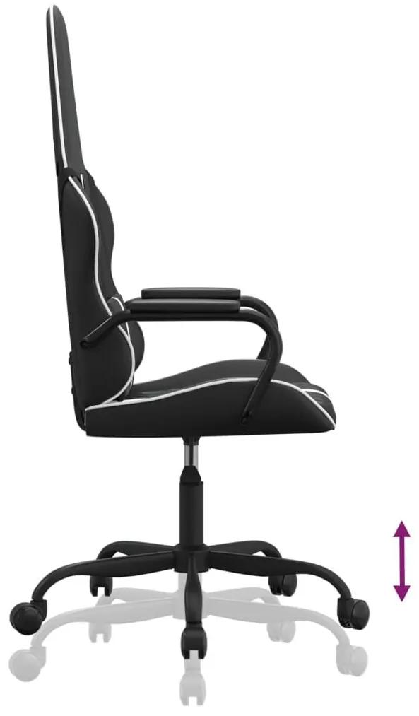 Καρέκλα Gaming Μαύρο/Λευκό από Συνθετικό Δέρμα - Μαύρο