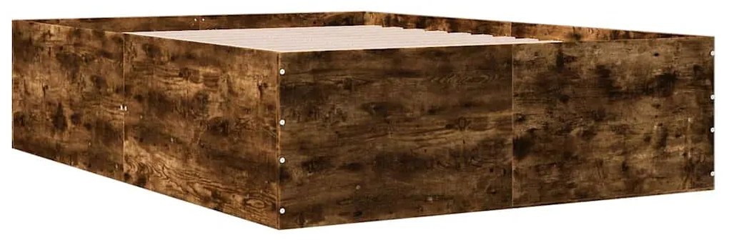 vidaXL Πλαίσιο Κρεβατιού Καπνιστή Δρυς 120x200 εκ. Επεξεργασμένο Ξύλο