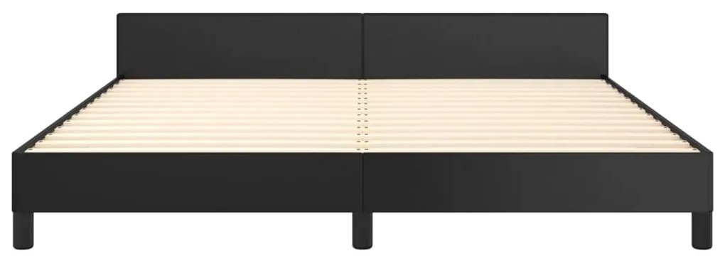 vidaXL Πλαίσιο Κρεβατιού με Κεφαλάρι Μαύρο 180x200 εκ. Συνθετικό Δέρμα