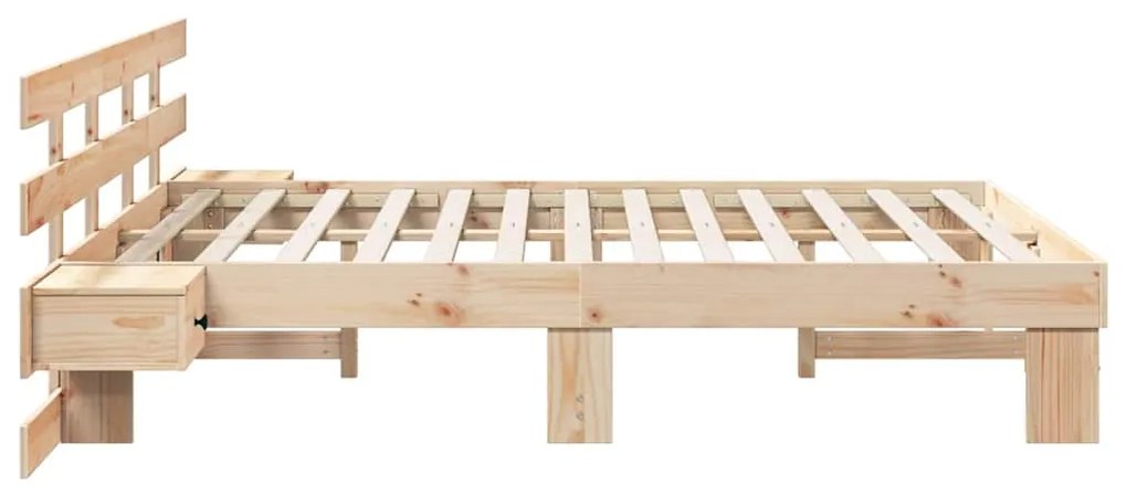 vidaXL Σκελετός Κρεβατιού με συρτάρι Καφέ 140 x 200 cm
