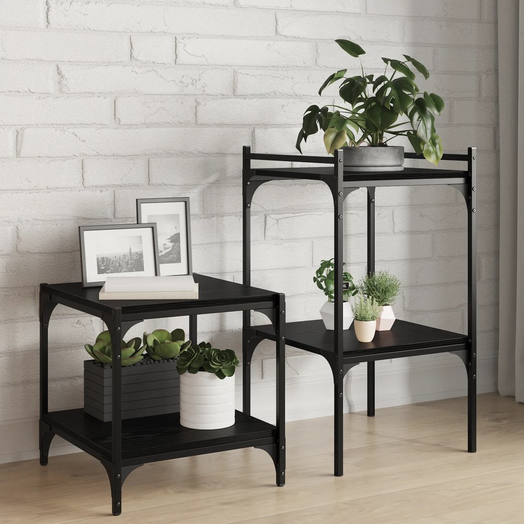 vidaXL Ράφια Βιβλιοθήκης - 4 τεμάχια, Μαύρη Δρυς, 40x40x1.5 εκ, Κατασκευασμένα από επεξεργασμένο ξύλο.