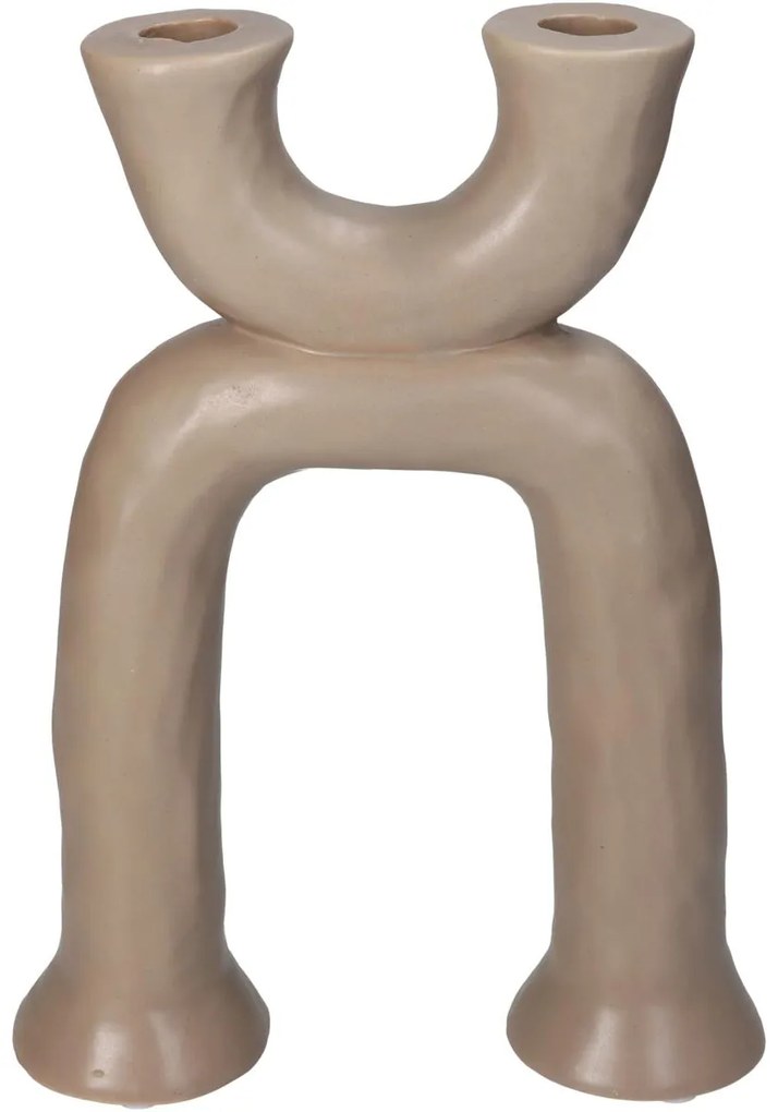 Κηροπήγιο ArteLibre Μπεζ Κεραμικό 19.5x6.5x27cm-05153996