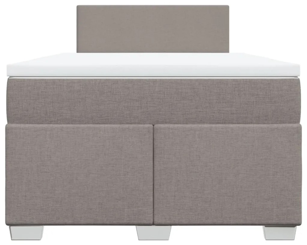 vidaXL Κρεβάτι Boxspring με Στρώμα Taupe 120x190 εκ. Υφασμάτινο