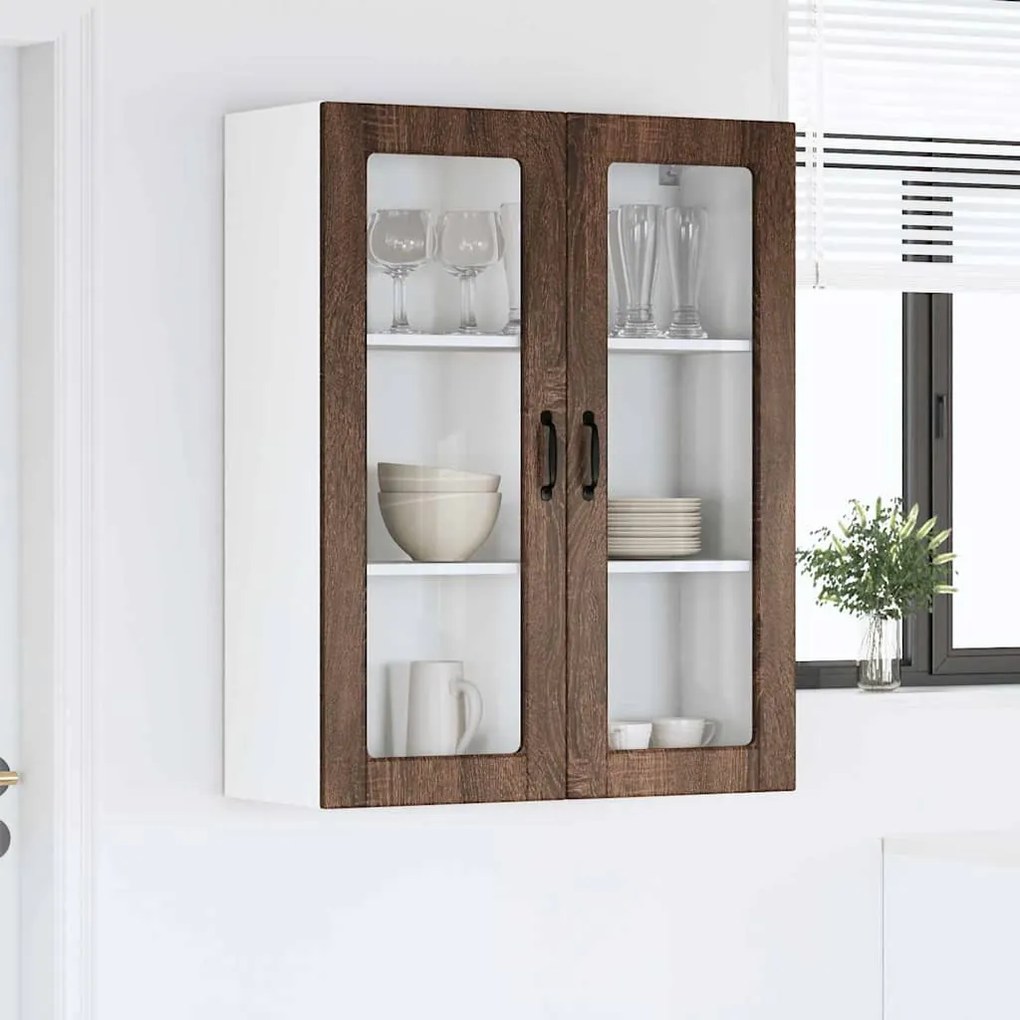 vidaXL Ντουλάπα Κουζίνας με ράφι Επιτοίχιο Καφέ δρυς 80 x 31 x 100 εκ.