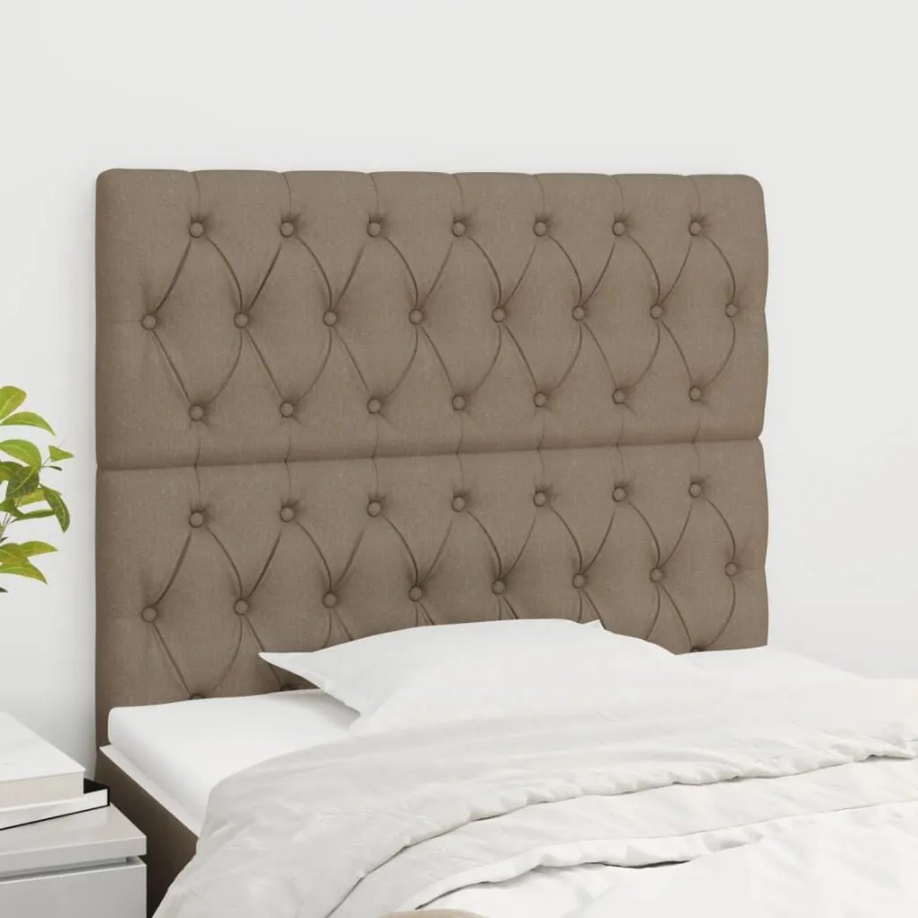Κεφαλάρια Κρεβατιού 2 τεμ. Taupe 100x7x78/88 εκ. Υφασμάτινο - Μπεζ-Γκρι