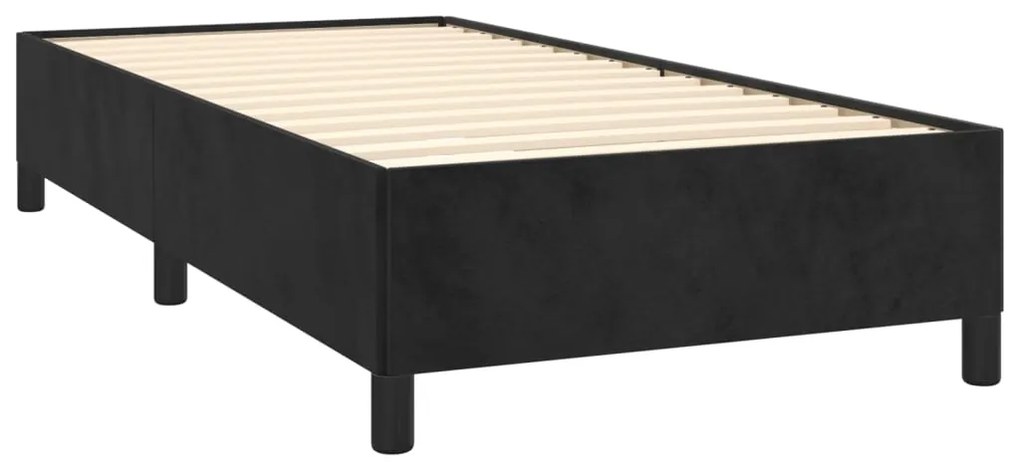 vidaXL Κρεβάτι Boxspring με Στρώμα Μαύρο 80 x 200 εκ. Βελούδινο