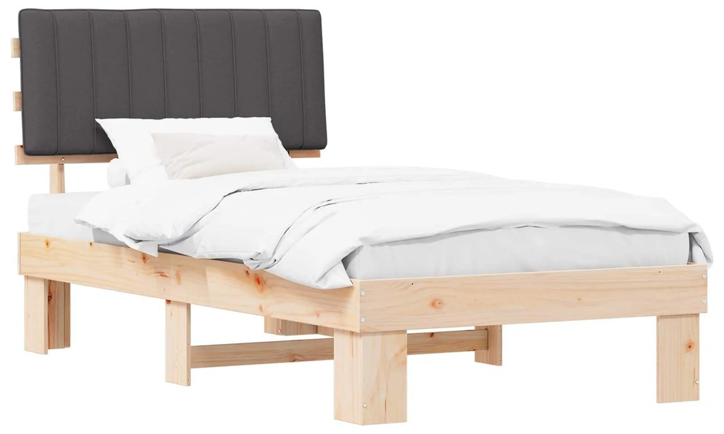 vidaXL Σκελετός Κρεβατιού με Επενδεδυμένο Κεφαλάρι Σκούρο Γκρι