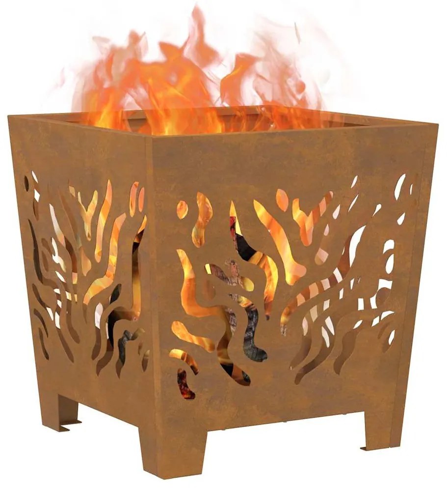 vidaXL Φωτιά Καφέ 40 x 40 x 40 cm Ατσάλι σκληρυθέν στον αέρα