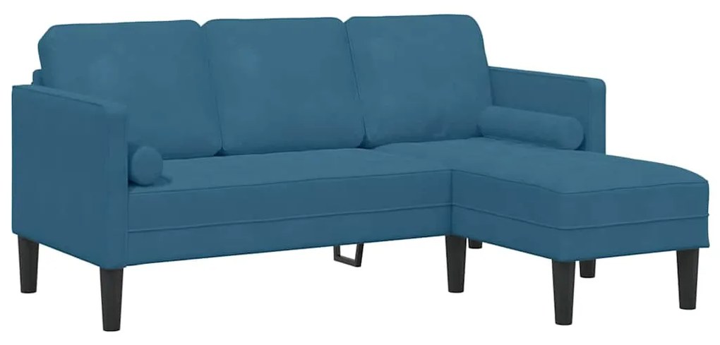 vidaXL Γωνιακός Καναπές Μπλε 173x131x67 εκ. Βελούδο