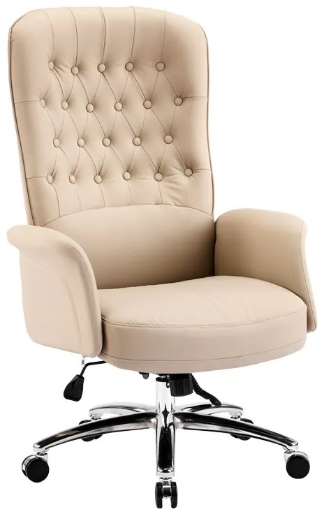 Καρέκλα γραφείου διευθυντή Kaline pakoworld pu σε μπεζ απόχρωση 69x79x115-123εκ