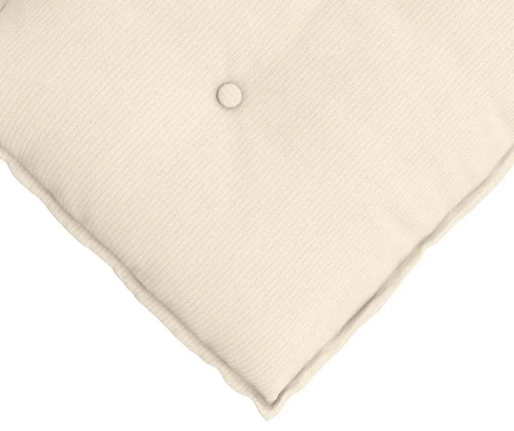 vidaXL Μαξιλάρι Πλάτης Κρεμ 120 x 50 cm Υφασμάτινο Κορντουρά