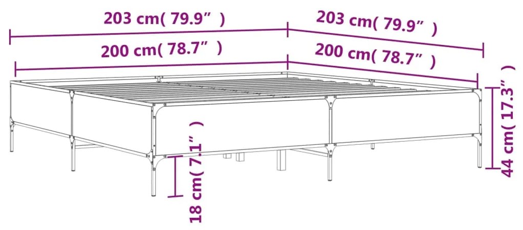 ΠΛΑΙΣΙΟ ΚΡΕΒΑΤΙΟΥ ΜΑΥΡΟ 200X200 ΕΚ. ΕΠΕΞΕΡΓ. ΞΥΛΟ/ΜΕΤΑΛΛΟ 3279777