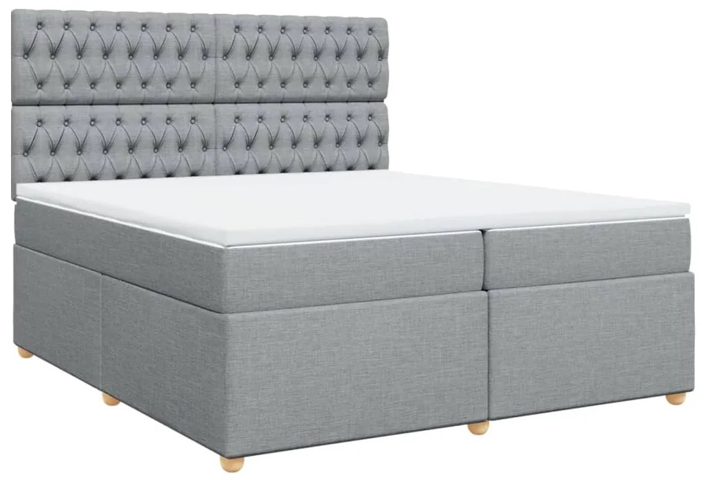 ΚΡΕΒΑΤΙ BOXSPRING ΜΕ ΣΤΡΩΜΑ ΑΝΟΙΧΤΟ ΓΚΡΙ 200X200 ΕΚ. ΥΦΑΣΜΑΤΙΝΟ 3293694