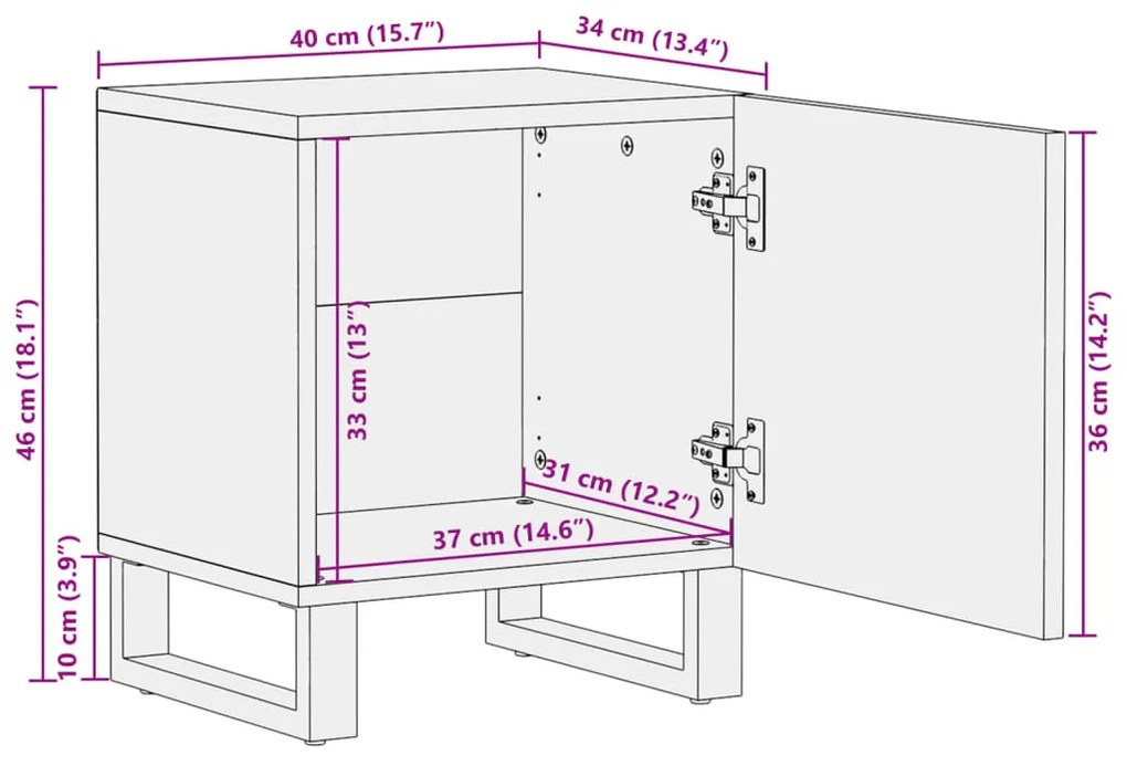 ΚΟΜΟΔΙΝΟ 40 X 34 X 46 ΕΚ. ΑΠΟ ΜΑΣΙΦ ΞΥΛΟ ΑΚΑΚΙΑΣ 377418