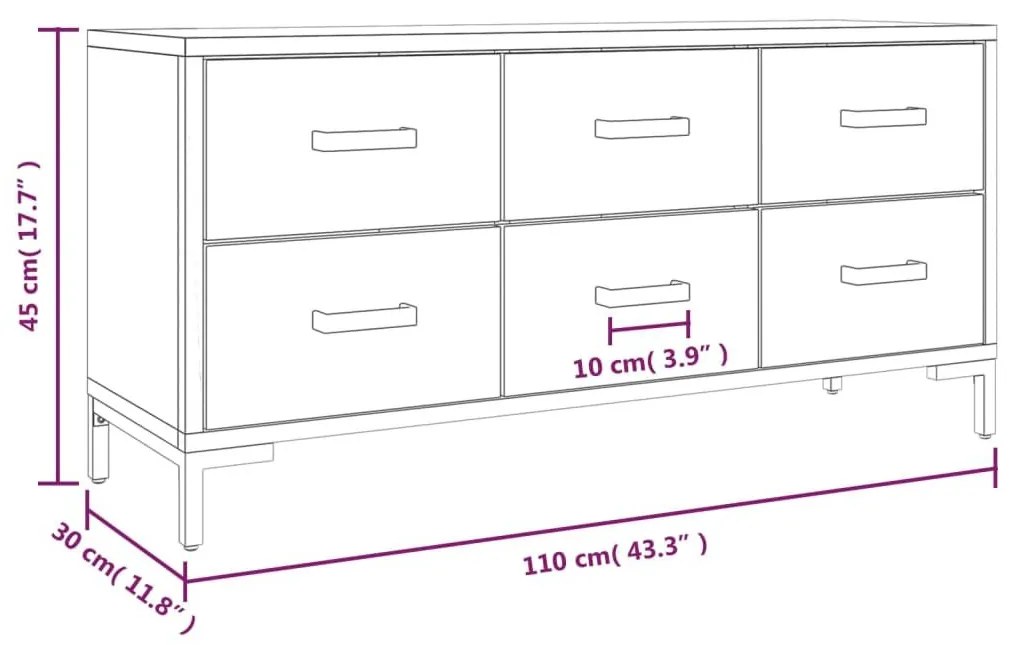 Ντουλάπι Αποθήκευσης Καφέ 110x30x45 εκ. από Μασίφ Ξύλο Πεύκου - Καφέ