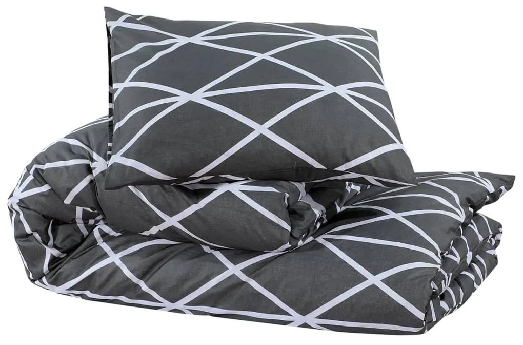vidaXL Σετ Παπλωματοθήκης Γκρι 225x220 εκ. Βαμβακερό