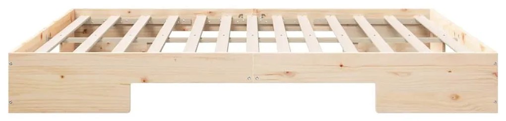 vidaXL Κρεβάτι δαπέδου Καφέ 180 x 200 cm Μασίφ ξύλο πεύκου