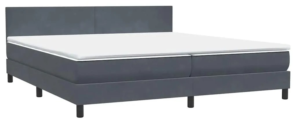 BOX SPRING ΚΡΕΒΑΤΙ ΜΕ ΣΤΡΩΜΑ ΣΚΟΥΡΟ ΓΚΡΙ 180X220 ΕΚ. ΒΕΛΟΥΔΙΝΟ 3316078