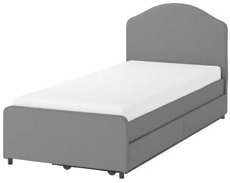 HAUGA κρεβάτι με επένδυση/2 αποθηκευτικά κουτιά, 90x200 cm 593.365.95