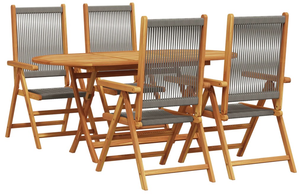 vidaXL Σετ Γευμάτων Κήπου 5 pcs Γκρι