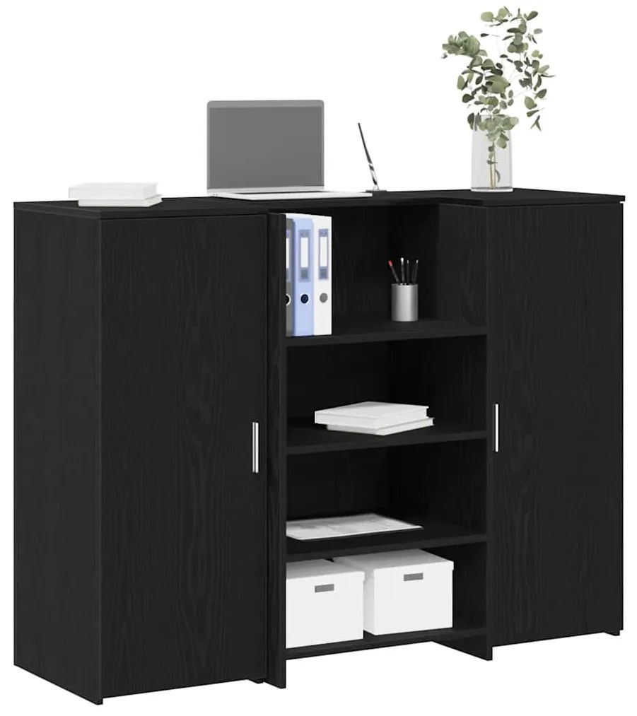 vidaXL Γραφείο υποδοχής Μαύρο Δρυς 135x50x103,5 εκ. Επεξεργασμένο Ξύλο